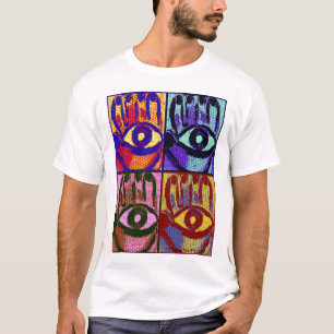 Camisa má da protecção ocular de Hamsa do pop art
