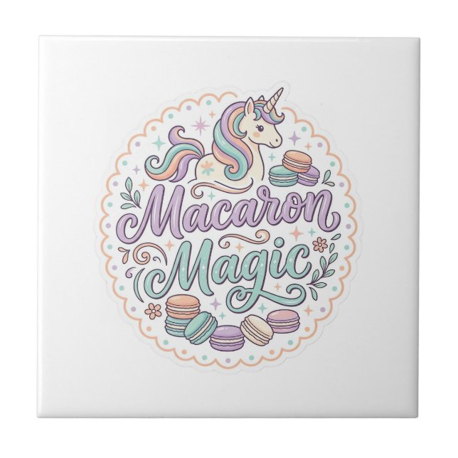 Camisa Mágica de Macaron Unicórnio Design Capricho (Frente)