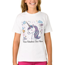 Camisa Mágica de Unicórnio Pastel Fofo para crianç