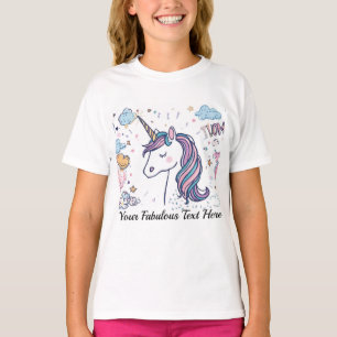 Camisa Mágica de Unicórnio Pastel Fofo para crianç