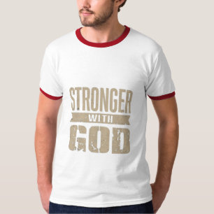 Camisa Mais Forte Com Deus Motivação Cristã De F