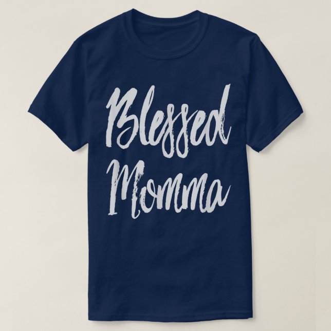 Camisa Mamã Abençoada Mãe Script Escrevendo Sujeir (Frente do Design)