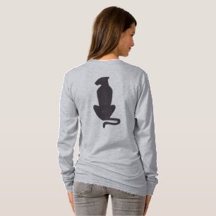 Camisa manga longa cinza silhueta de gato preto fe