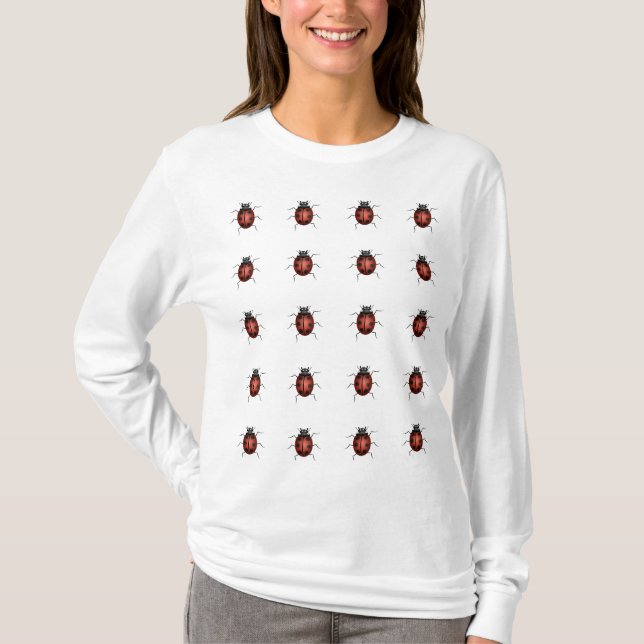 CAMISA MANGA LONGA COM JOANINHAS VERMELHAS (Frente)