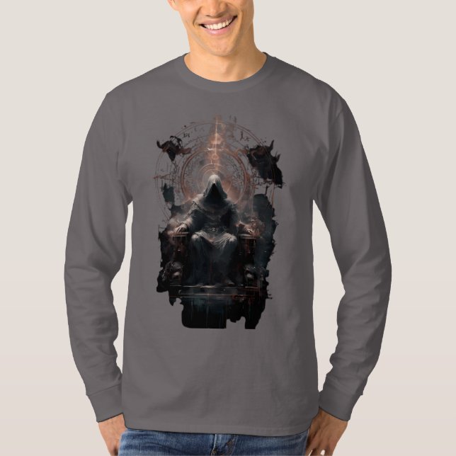 Camisa Manga Longa de Fantasia Sombria com Mago En (Frente)