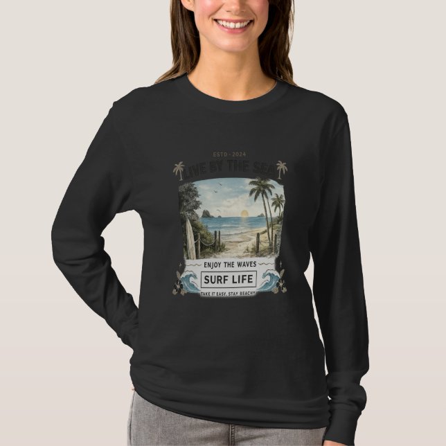 Camisa Manga Longa Feminina Surf Life  (Frente)