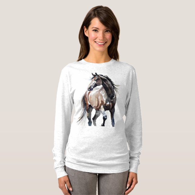Camisa Manga Longa Pintura de Cavalo (Frente Completa)