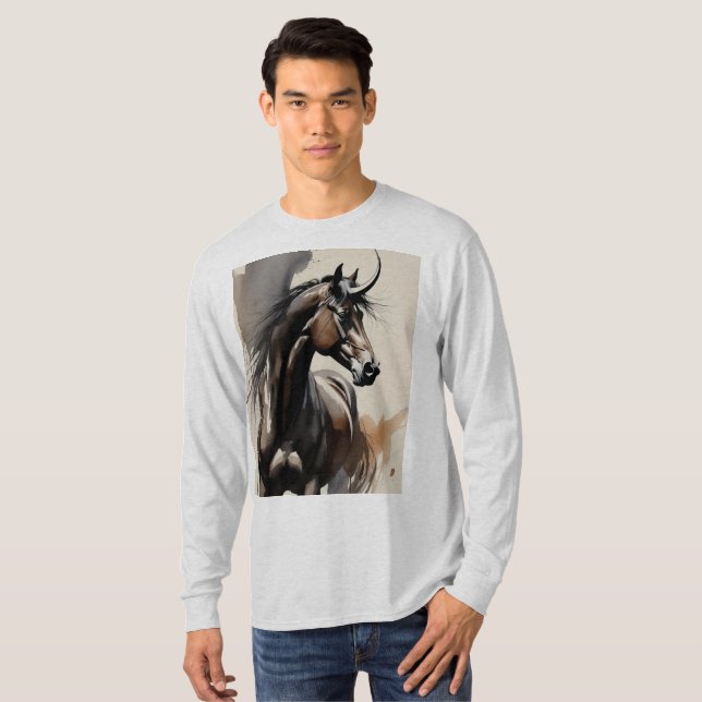 Camisa Manga Longa Pintura de Cavalo (Frente Completa)