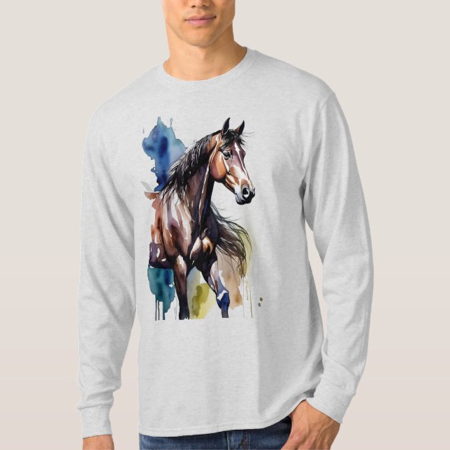 Camisa Manga Longa Pintura de Cavalo (Frente)