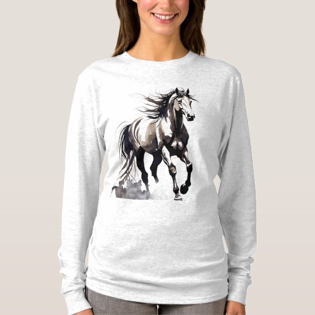 Camisa Manga Longa Pintura de Cavalo (Frente)