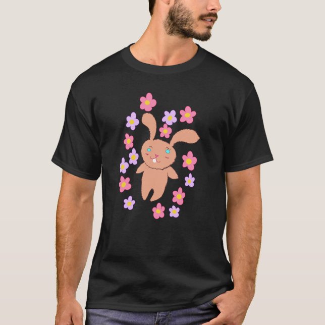 Camisa Masculina Coelho e Flores (Frente)