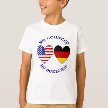 Camisa Masculina Coração Bandeira EUA Alemanha Her