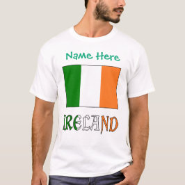 Camisa masculina da bandeira da Irlanda com nome p