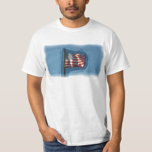 Camisa masculina de bandeira americana (Frente)
