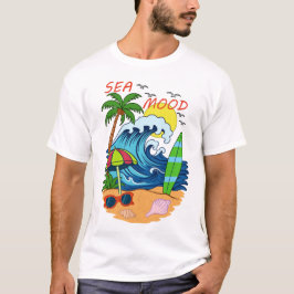 Camisa Masculina de Onda e Palmeira