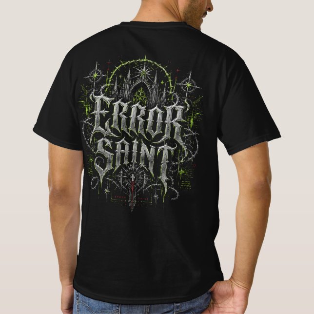 Camisa Masculina Error Saint Gótico Cyberpunk Fren (Verso)