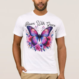 Camisa Masculina Flor de Borboleta com Graça |