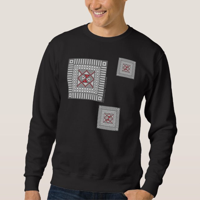 Camisa masculina geométrica escura alternada (Frente)