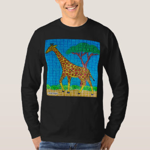 Camisa Masculina Manga Longa Girafa (vívida)