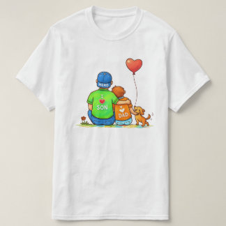 Camisa Masculina Minimalista Pai Herói & Filho Amo