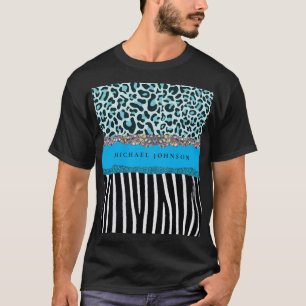Camisa masculina moderna glamorosa retro azul turq