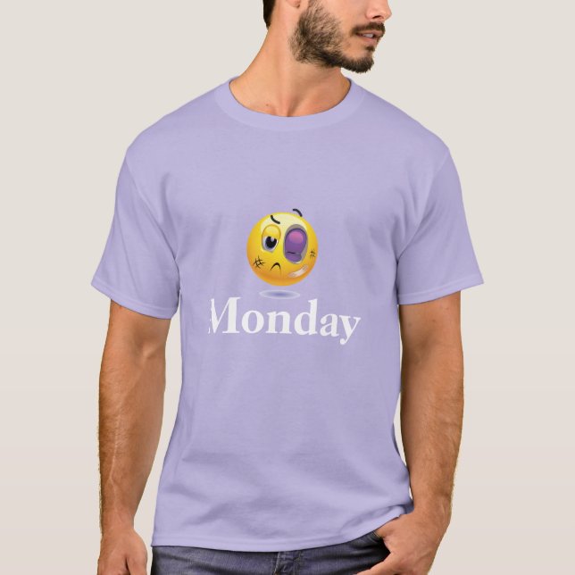 Camisa masculina na segunda-feira Emoji foi espanc (Frente)