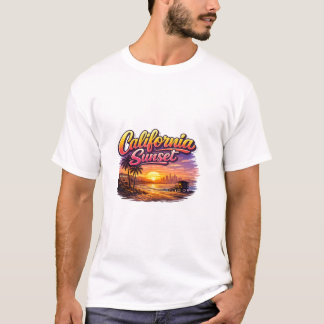 Camisa masculina pôr do sol Califórnia