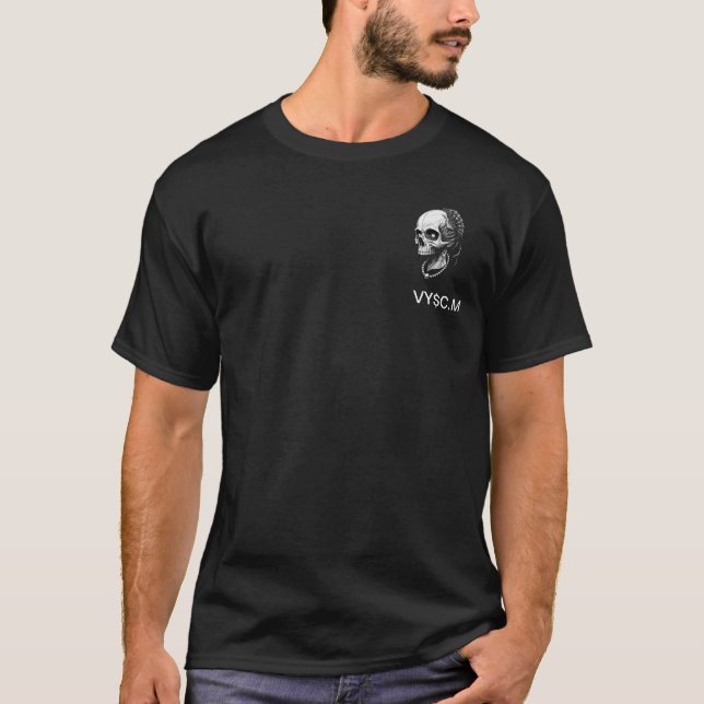 Camisa masculina preta de caveira (Frente)