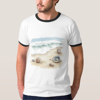 Camisa Masculina Tot de Praia em Aquarela - Concha