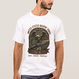 Camisa masculina USMC First to Fight Eagle e Comba