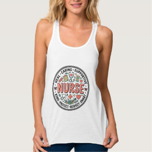 Camisa Médica Floral de Apreciação de Enfermeira V