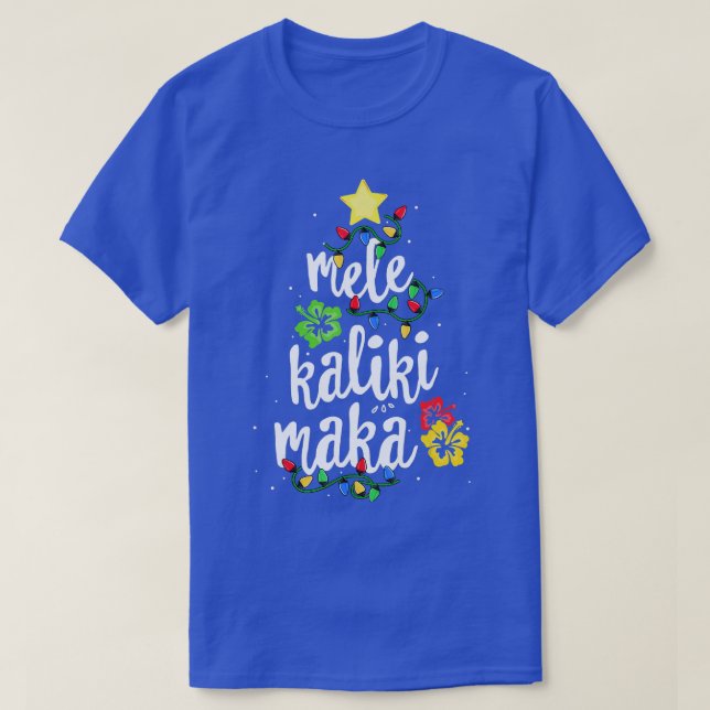 Camisa Mele Kalikimaka Para Mulheres Havaí Havaian (Frente do Design)