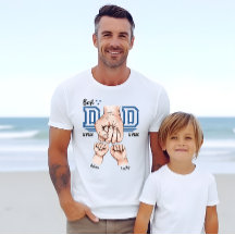 Camisa Melhor Pai do Mundo Punho Cerrado - 2 Nomes