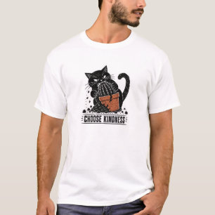 Camisa Meme de Gato Engraçado Escolha a Bondade Li