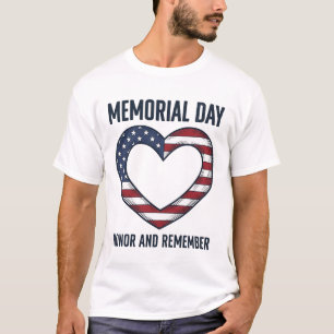 Camisa Memorial Day Coração Honra e Lembrança Desi