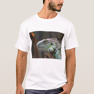Camisa Mens T com Iguana Lizard colorida