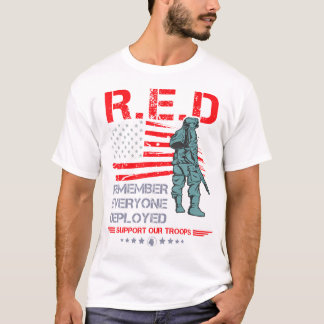 Camisa Militar Vermelha Sexta-Feira Lembra-Se De T