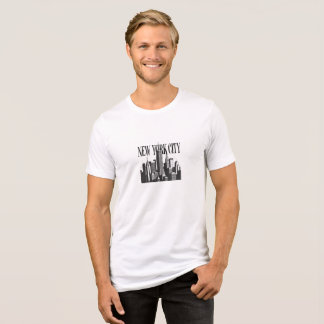 Camisa Minimalista Branca com Silhueta da Cidade d