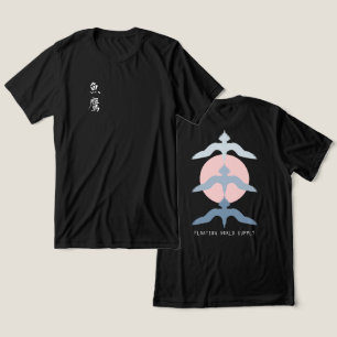 Camisa Minimalista Japonesa Falcão Ukiyo-e Estilo