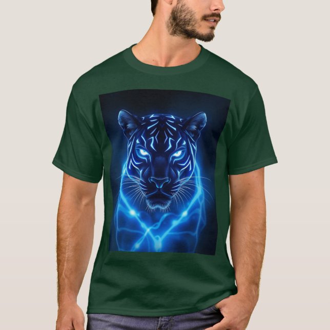 Camisa Mística Panther Negra - Sombra clara e escu (Frente)