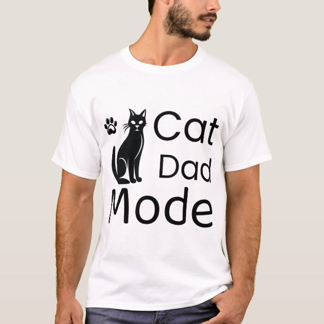 Camisa Modo Pai de Gato, Presente Divertido para P (Frente)