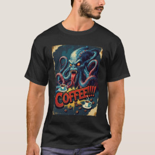 Camisa Monstro Do Café Cthulhu Horror Humor Tee