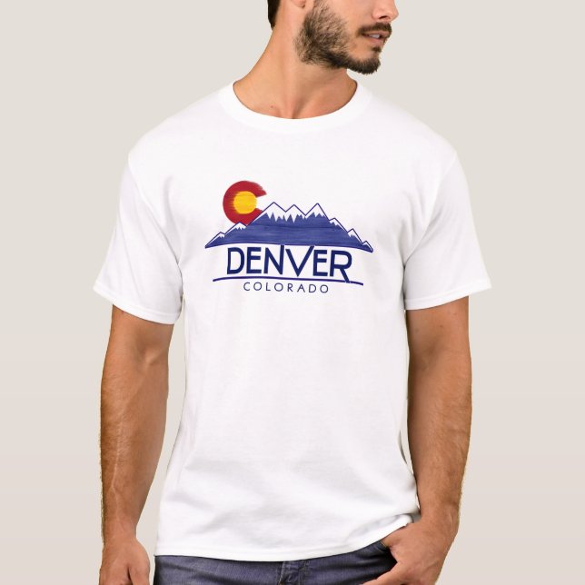 camisa montanhas de madeira Denver Colorado (Frente)