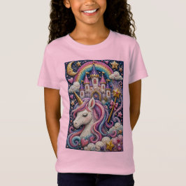Camisa Mosaico 3D do Castelo do Unicórnio Encantad