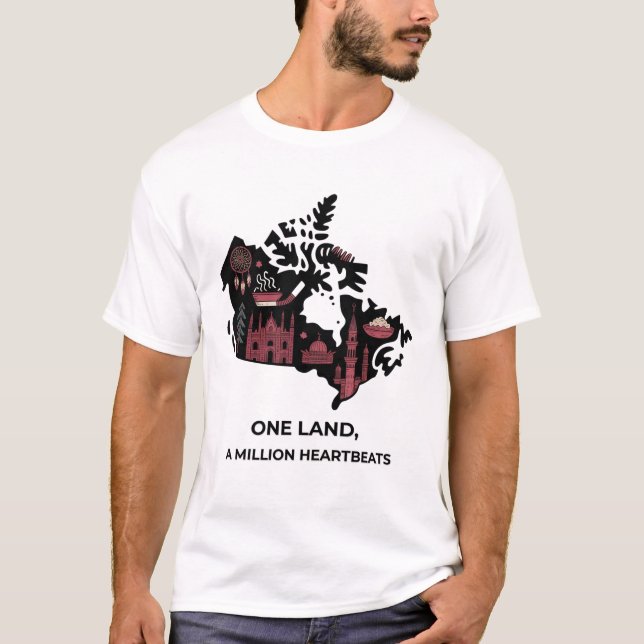 Camisa Mosaico do Mapa Canadense: Design de Unidad (Frente)
