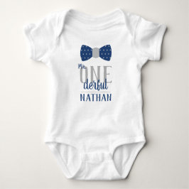 Camisa Mr ONEderful Aniversário em Azul e Cinza