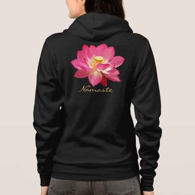 Camisa Namaste do Hoodie da flor de Lotus (Verso)