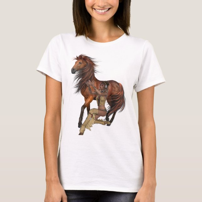 Camisa Nativa da Princesa Americana e Cavalo (Frente)