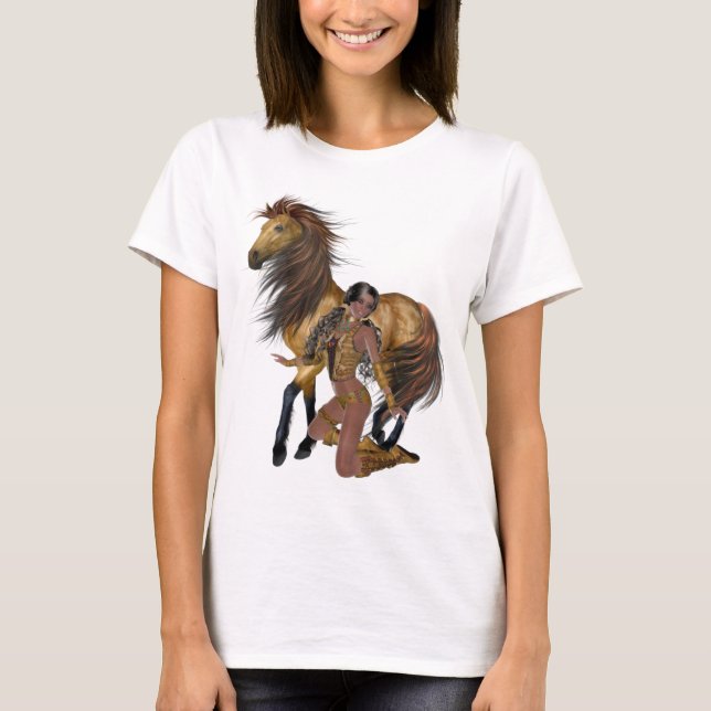 Camisa Nativa da Princesa Americana e Cavalo (Frente)