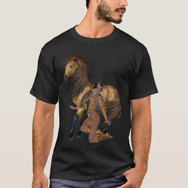 Camisa Nativa da Princesa Americana e Cavalo (Frente)